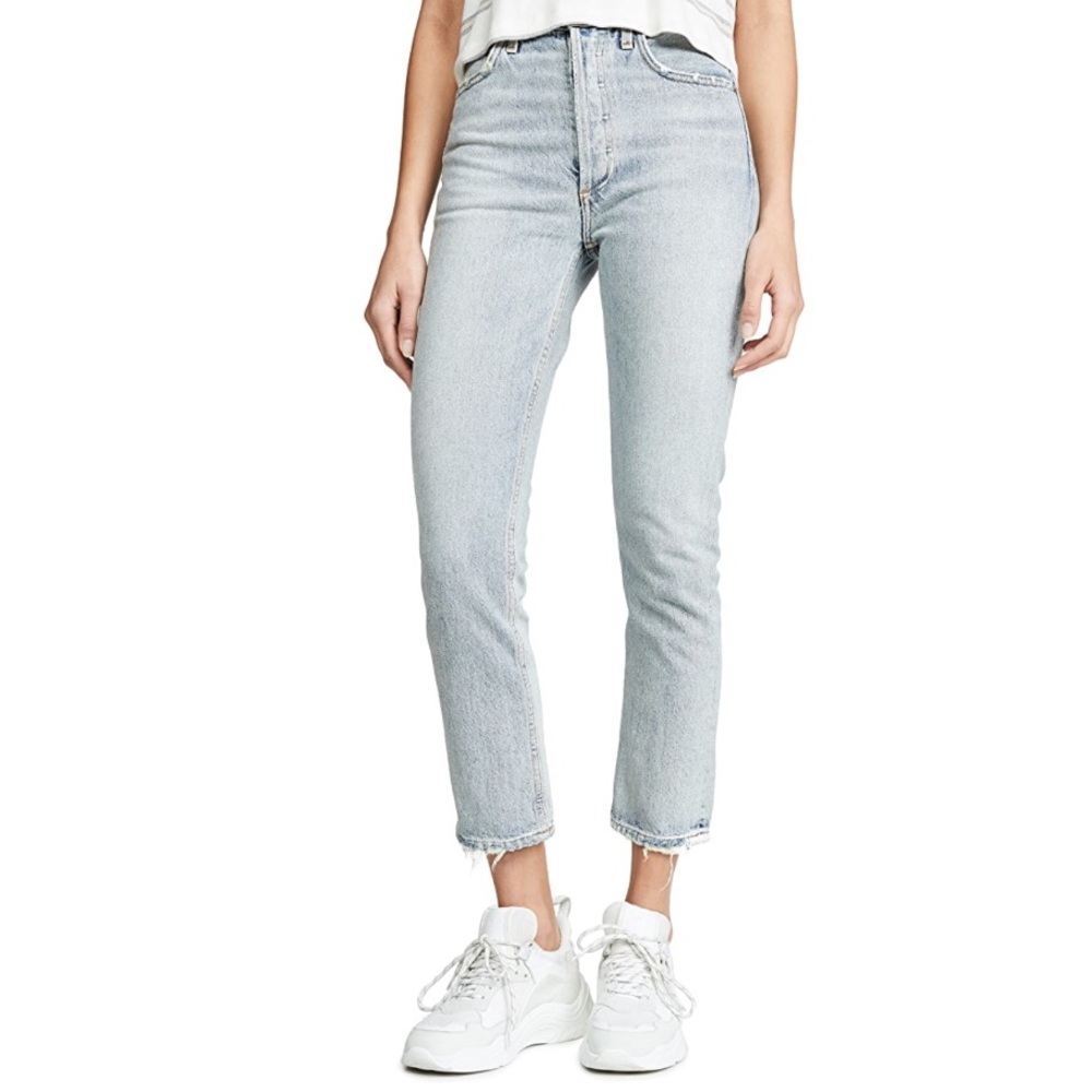 Agolde Riley High Rise Straight Crop Jeans